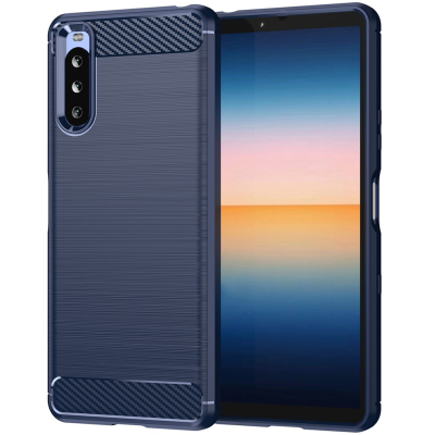 „Carbon“ Kõva silikoon (TPU) kaaned - sinine (Xperia 10 III)