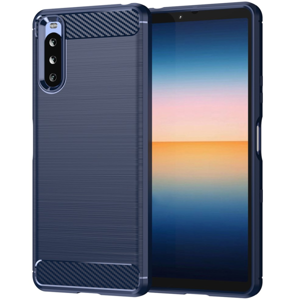 „Carbon“ Kõva silikoon (TPU) kaaned - sinine (Xperia 10 III)