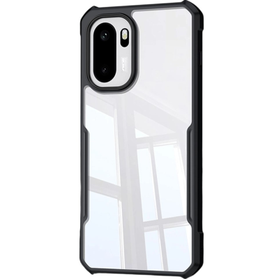 "XUNDD" Kõva silikoon (TPU) akrilinis kaaned - läbipaistev / must (OnePlus 15R / Ace 6T / Ace 6)