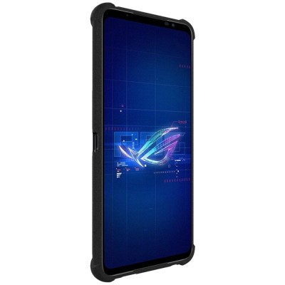 "Imak" tugevdatud turvalisus Airbag kõva silikoon matt (TPU) ümbris - must (Rog Phone 6 5G)