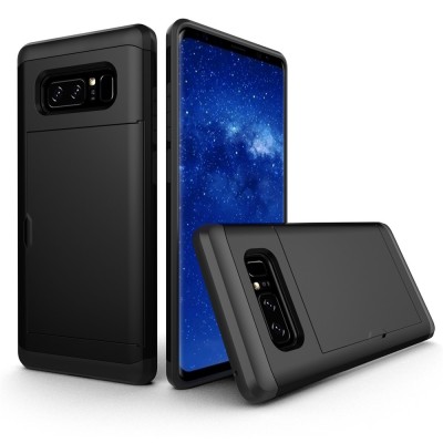 „Sliding“ Card Holder kaaned - must (Galaxy Note 8)