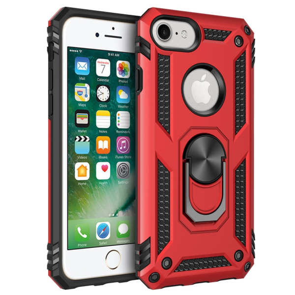 "Kickstand" Tugevdatud turvalisus kaaned - punane (iPhone 7 / 8 / SE 2020 / SE 2022)