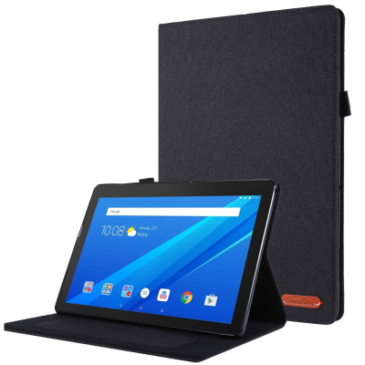 "Fashion" Tahke tekstiilist kaaned - must (Lenovo Tab E10)