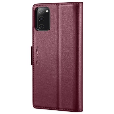 "CaseMe" Leather tahke kaaned - burgundia (Galaxy S20 FE)