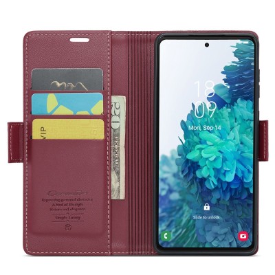 "CaseMe" Leather tahke kaaned - burgundia (Galaxy S20 FE)