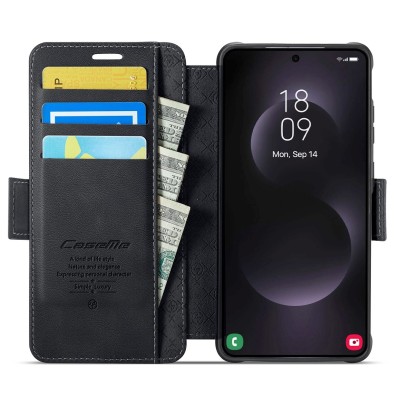 „CaseMe“ MagSafe Leather klapiga ümbris - must (Galaxy S26 Ultra)