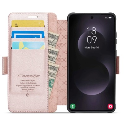 „CaseMe“ MagSafe Leather klapiga ümbris - roosa (Galaxy S26 Ultra)