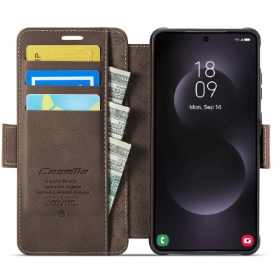 „CaseMe“ MagSafe Leather klapiga ümbris - pruun (Galaxy S26 Ultra)