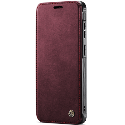 „CaseMe“ MagSafe Leather klapiga ümbris - burgundia (Galaxy S26+)