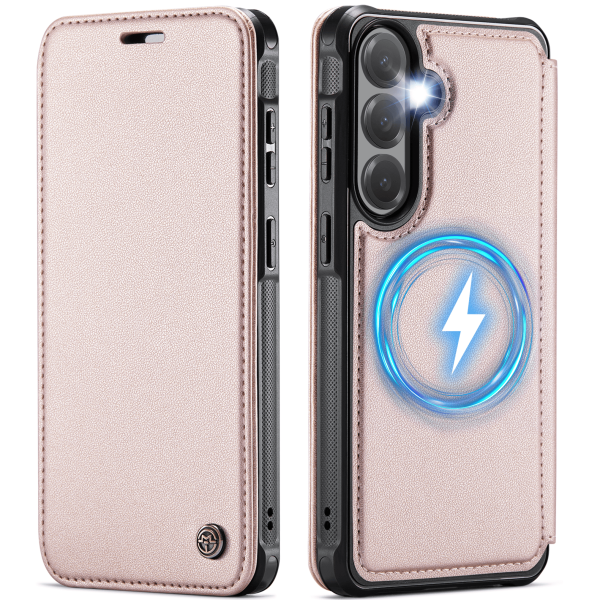 „CaseMe“ MagSafe Leather klapiga ümbris - roosa (Galaxy S26+)