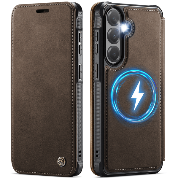 „CaseMe“ MagSafe Leather klapiga ümbris - pruun (Galaxy S26+)