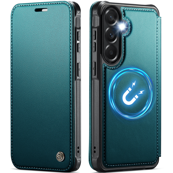 „CaseMe“ MagSafe Leather klapiga ümbris - roheline (Galaxy A57)