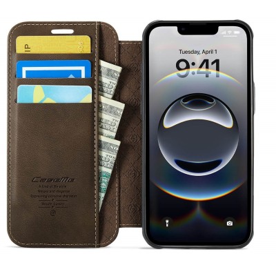 „CaseMe“ MagSafe Leather klapiga ümbris - pruun (iPhone 17)