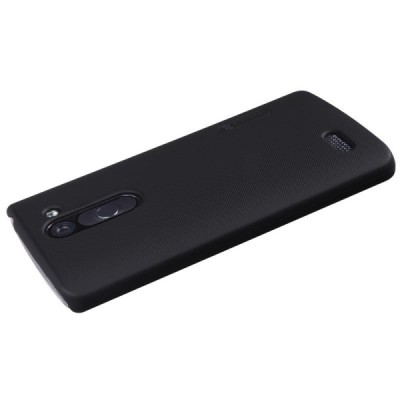 LG L Bello (D331, D335) Nillkin Frosted Shield juodas plastikinis dėklas + apsauginė ekrano plėvelė / Priedai.lt