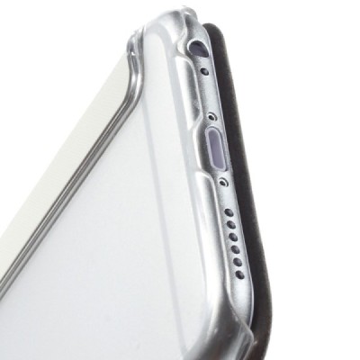 Apple iPhone 6 (6s) baltas atverčiamas dėklas su langeliu / Priedai.lt