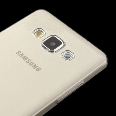 Samsung Galaxy A5 skaidrus (permatomas) kieto silikono TPU ploniausias pasaulyje pilkas dėklas / Priedai.lt