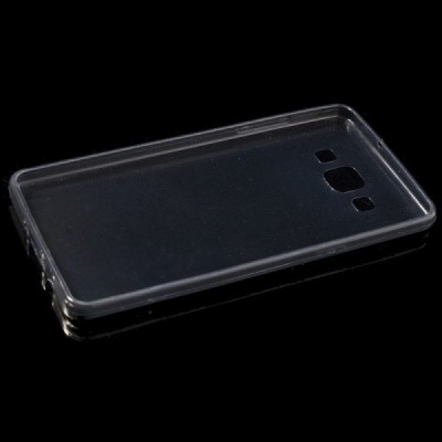 Samsung Galaxy A5 skaidrus (permatomas) kieto silikono TPU ploniausias pasaulyje pilkas dėklas / Priedai.lt