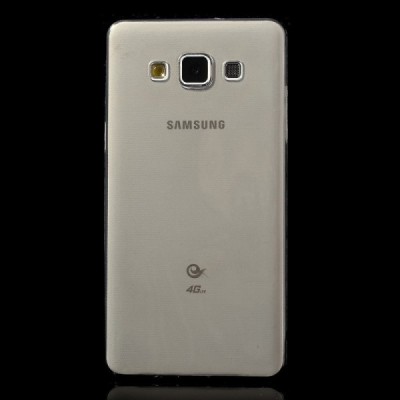 Samsung Galaxy A5 skaidrus (permatomas) kieto silikono TPU ploniausias pasaulyje pilkas dėklas / Priedai.lt