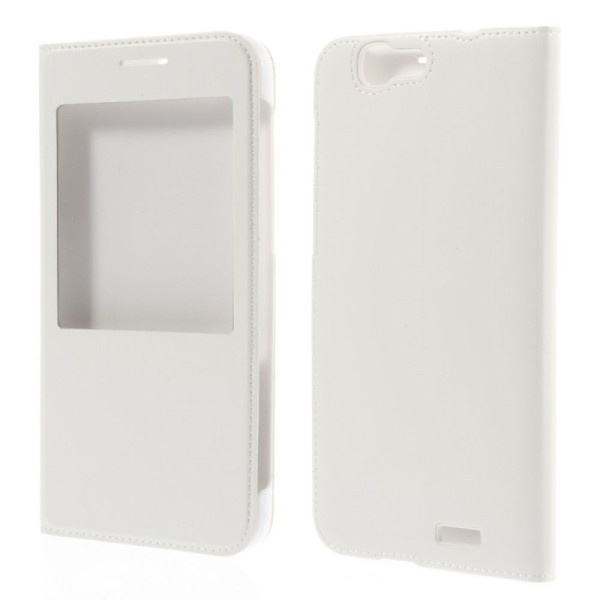 „Smart Window“ Pööratav Nahk kaaned - valge (Ascend G7)