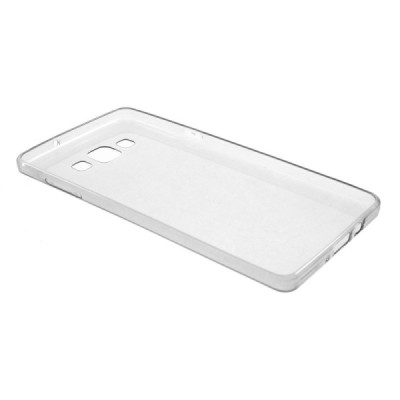 Samsung Galaxy A7 skaidrus (permatomas) kieto silikono TPU ploniausias pasaulyje pilkas dėklas / Priedai.lt
