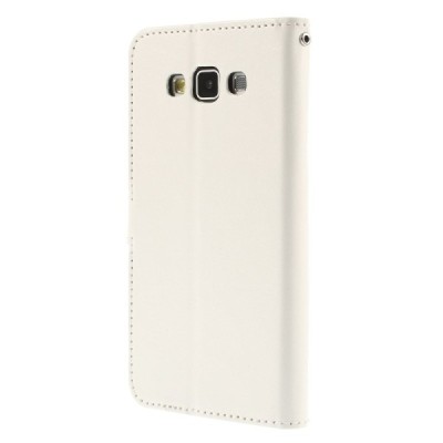 Samsung Galaxy A7 atverčiamas baltas odinis dėklas - piniginė / Priedai.lt
