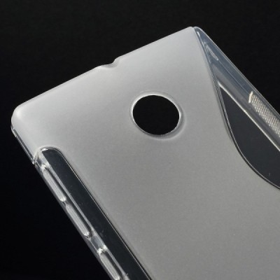 Microsoft Lumia 435 skaidrus (permatomas) kieto silikono TPU dėklas - nugarėlė / Priedai.lt