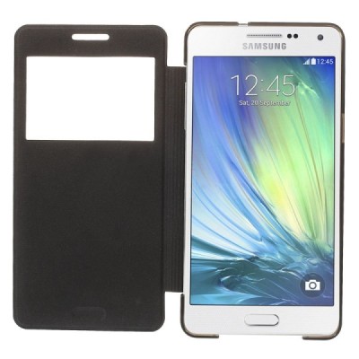 Samsung Galaxy A5 view window atverčiamas juodas dėklas / Priedai.lt