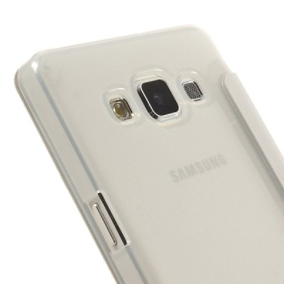 Samsung Galaxy A5 view window atverčiamas baltas dėklas / Priedai.lt