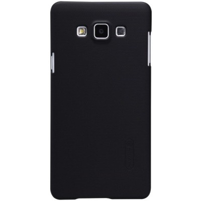 Samsung Galaxy A7 Nillkin Frosted Shield juodas plastikinis dėklas + apsauginė ekrano plėvelė / Priedai.lt