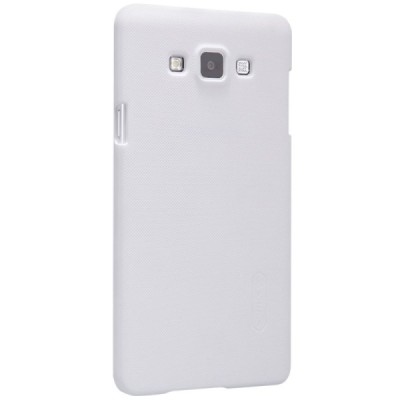 Samsung Galaxy A7 Nillkin Frosted Shield baltas plastikinis dėklas + apsauginė ekrano plėvelė / Priedai.lt