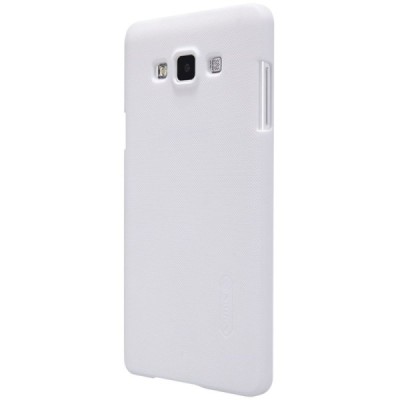 Samsung Galaxy A7 Nillkin Frosted Shield baltas plastikinis dėklas + apsauginė ekrano plėvelė / Priedai.lt