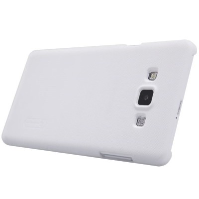 Samsung Galaxy A7 Nillkin Frosted Shield baltas plastikinis dėklas + apsauginė ekrano plėvelė / Priedai.lt