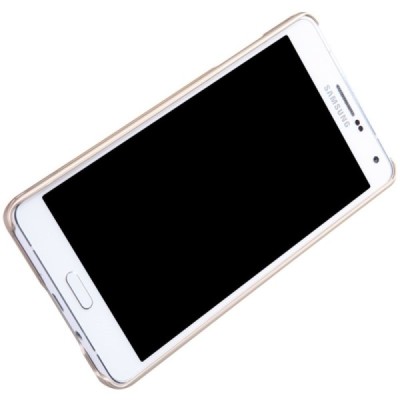 Samsung Galaxy A7 Nillkin Frosted Shield auksinis plastikinis dėklas + apsauginė ekrano plėvelė / Priedai.lt