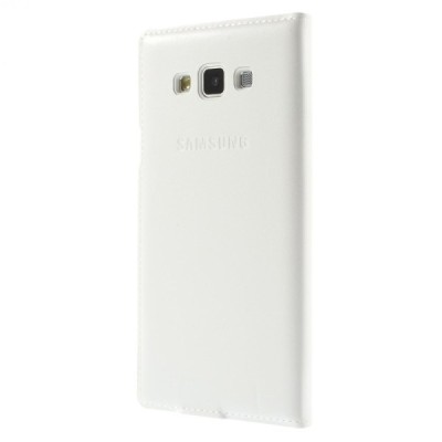 Samsung Galaxy A7 baltas odinis atverčiamas „View Window“ dėklas su langeliu / Priedai.lt