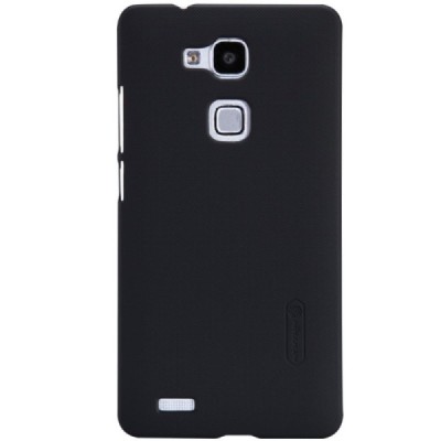 Huawei Ascend Mate 7 Nillkin Frosted Shield juodas plastikinis dėklas + apsauginė ekrano plėvelė / Priedai.lt
