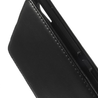 Sony Xperia T3 klasikinis vertikaliai atverčiamas juodas odinis dėklas / Priedai.lt