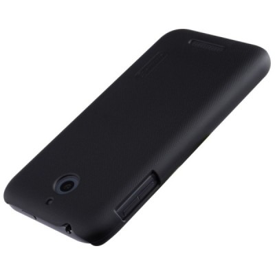 HTC Desire 510 Nillkin Frosted Shield juodas plastikinis dėklas + apsauginė ekrano plėvelė / Priedai.lt