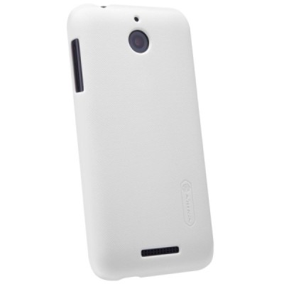 HTC Desire 510 Nillkin Frosted Shield baltas plastikinis dėklas + apsauginė ekrano plėvelė / Priedai.lt