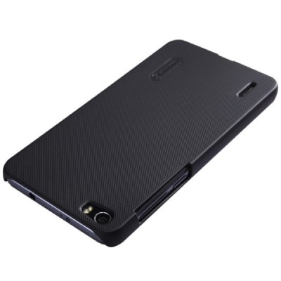 Huawei Honor 6 Nillkin Frosted Shield juodas plastikinis dėklas + apsauginė ekrano plėvelė / Priedai.lt