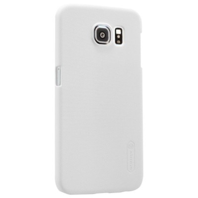 Samsung Galaxy S6 (G920) Nillkin Frosted Shield baltas plastikinis dėklas + apsauginė ekrano plėvelė / Priedai.lt