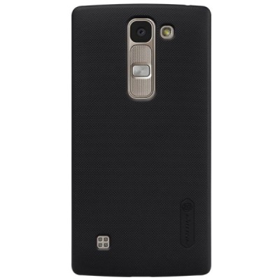 LG Spirit Nillkin Frosted Shield juodas plastikinis dėklas + apsauginė ekrano plėvelė / Priedai.lt