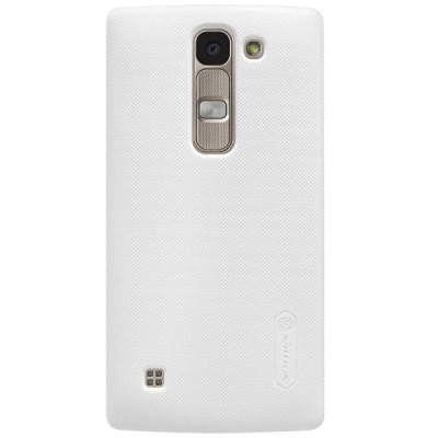LG Spirit Nillkin Frosted Shield baltas plastikinis dėklas + apsauginė ekrano plėvelė / Priedai.lt