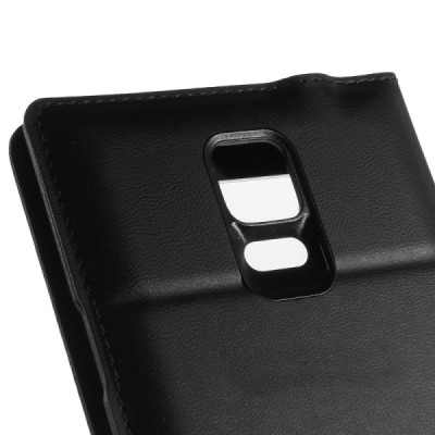 Samsung Galaxy Note 4 atverčiamas dėklas su langeliu - juodas / Priedai.lt
