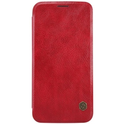 Prabangus „Nillkin“ Qin serijos raudonas odinis atverčiamas Samsung Galaxy S6 (G920) dėklas / Priedai.lt