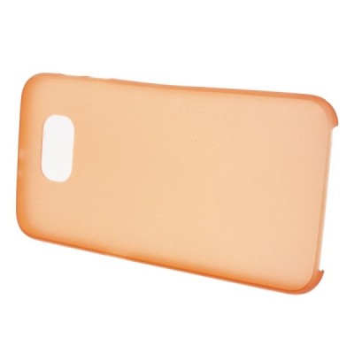 Samsung Galaxy S6 G920 ploniausias pasaulyje plastikinis skaidrus oranžinis dėklas - nugarėlė / Priedai.lt