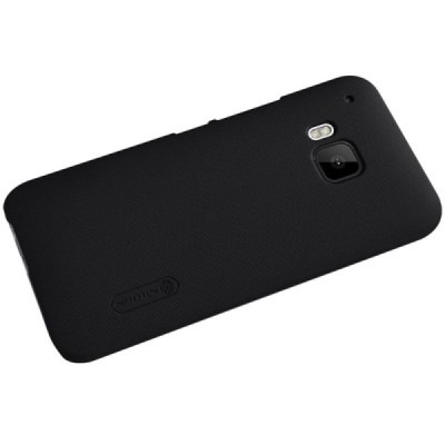 HTC One M9 Nillkin Frosted Shield juodas plastikinis dėklas + apsauginė ekrano plėvelė / Priedai.lt