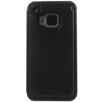 Sustiprintos apsaugos HTC One M9 juodas kieto silikono (TPU) ir plastiko dėklas / Priedai.lt