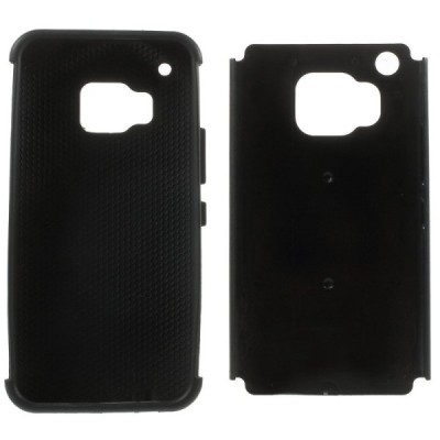 Sustiprintos apsaugos HTC One M9 juodas kieto silikono (TPU) ir plastiko dėklas / Priedai.lt