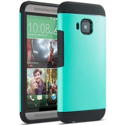 Sustiprintos apsaugos HTC One M9 mėtinis kieto silikono (TPU) ir plastiko dėklas / Priedai.lt