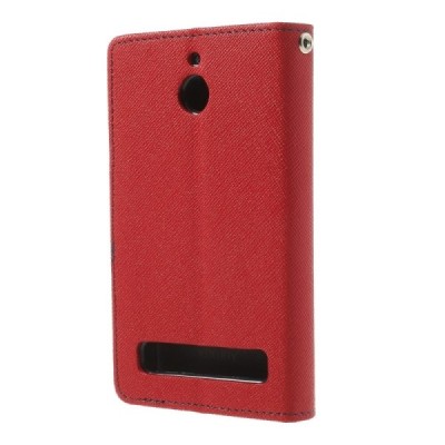 Sony Xperia E1 Mercury raudonas atverčiamas dėklas - piniginė / Priedai.lt